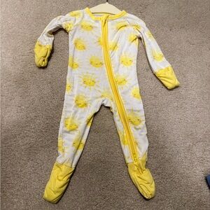 Little Sleepies: Yellow Sun Print Kids One Piece